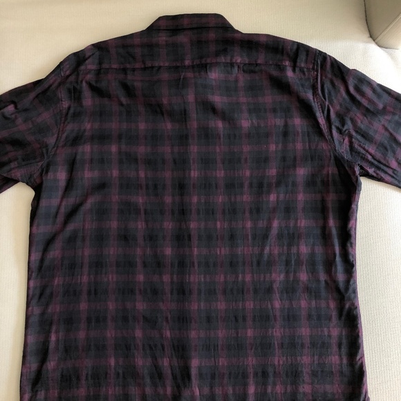 Theory Deep Red/Black Check Shirt XXL - Picture 7 of 10